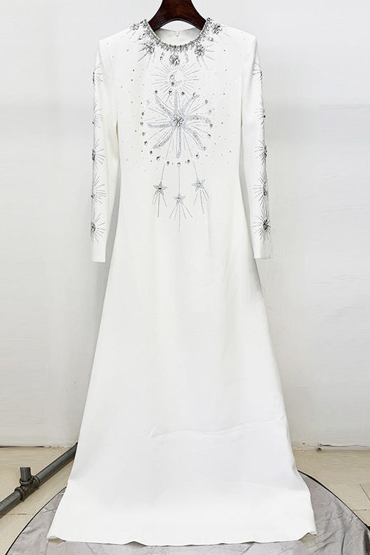 Ivory Starburst Beaded Mermaid Gown