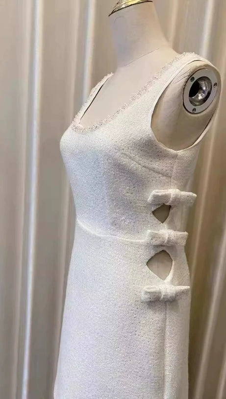 BOUCLE CUT OUT MINI DRESS