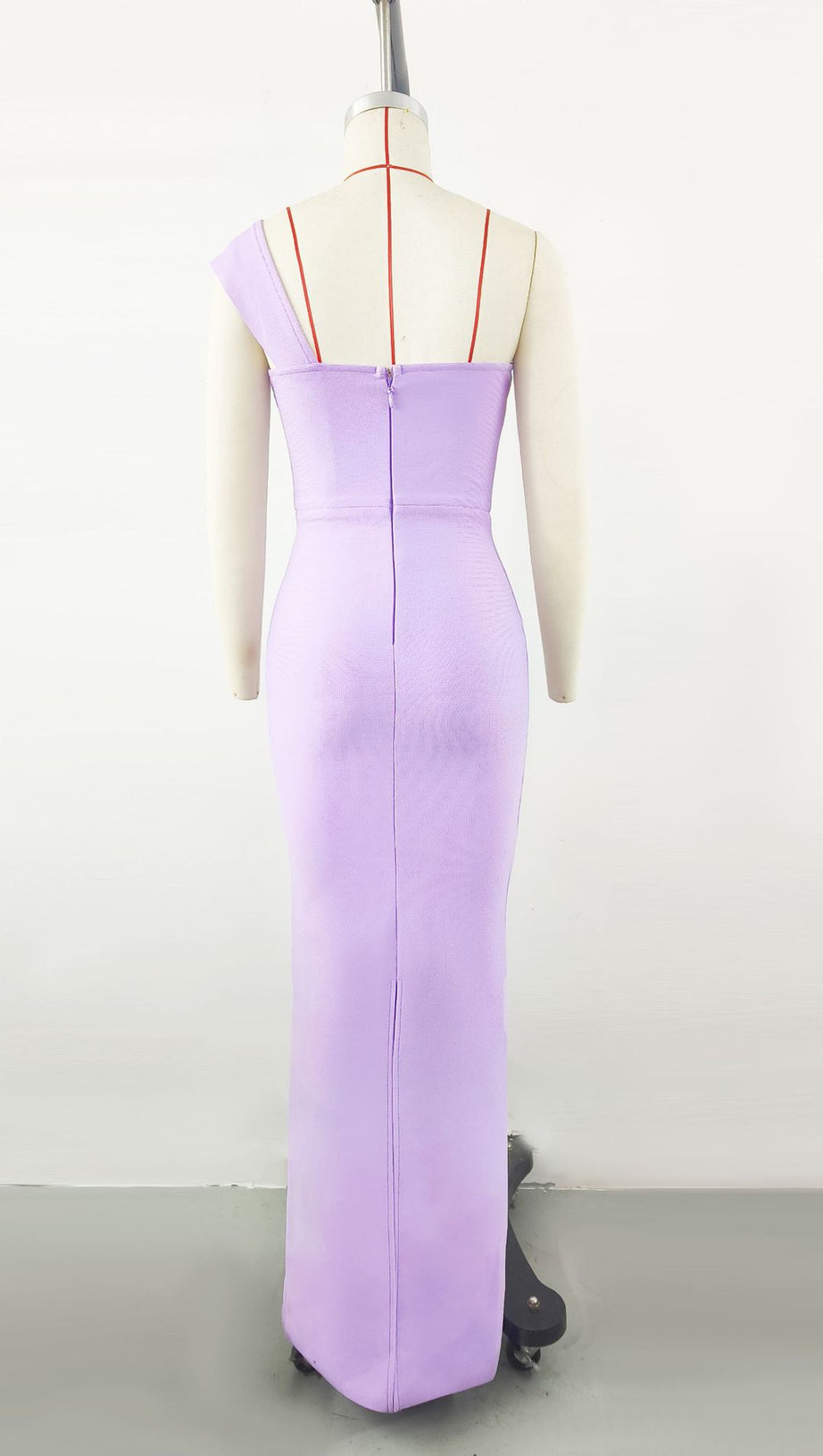 LILA ONE-SHOULDER BANDAGE SPLIT MAXIKLEID MIT BLUMENMUSTER