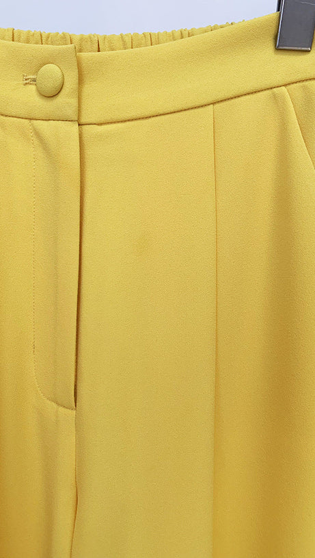 YELLOW DOUBLE BREASTED PANTSUIT