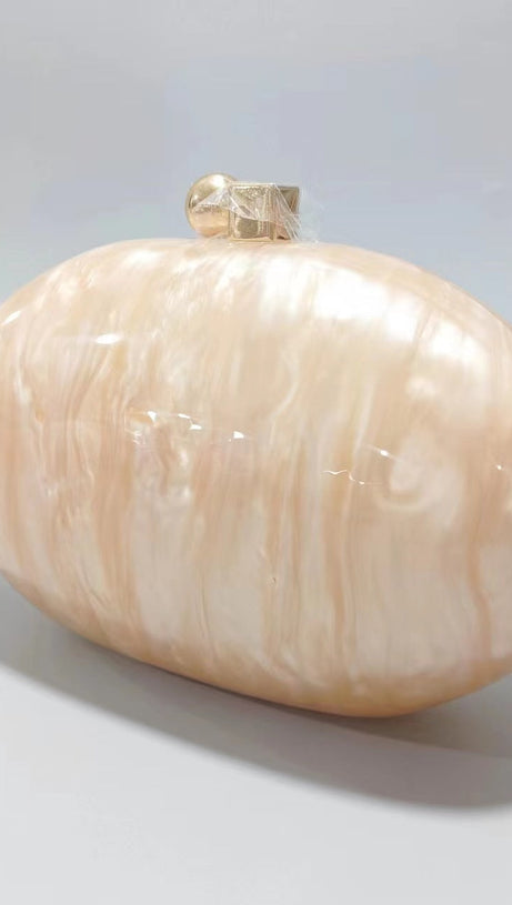 PEARLESCENT ACRYLIC CLUTCH