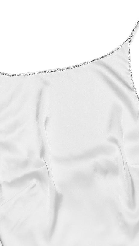 CRYSTALLISED MIDI DRESS IN IVORY