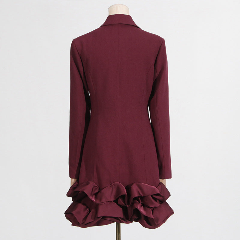 3D FLOWER PATCHWORK BLAZER DRESS