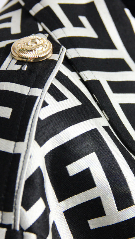 TRENCH NERO CON MONOGRAMMA