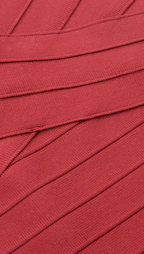 Bodycon-Midikleid aus Bandage-Spitze mit Quasten in Burgunderrot