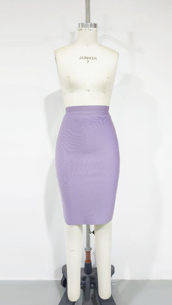 AIIZIE ARO PURPLE KNITTED MIDI SKIRT - product image