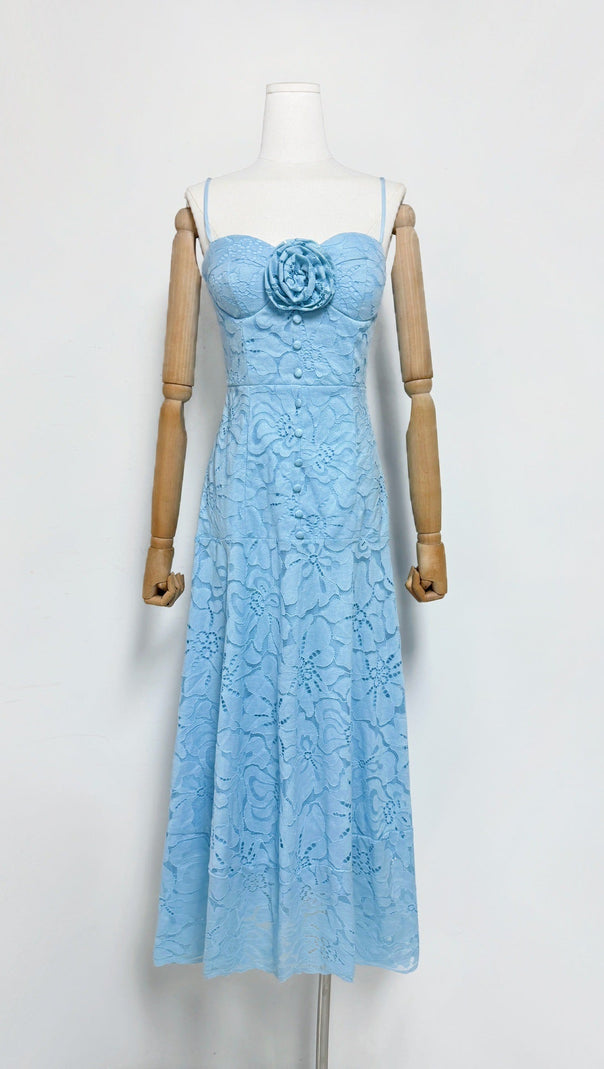 AIIZIE SAMANTHA HOLLOW OUT SLEEVELESS MAXI DRESS IN BLUE - product image