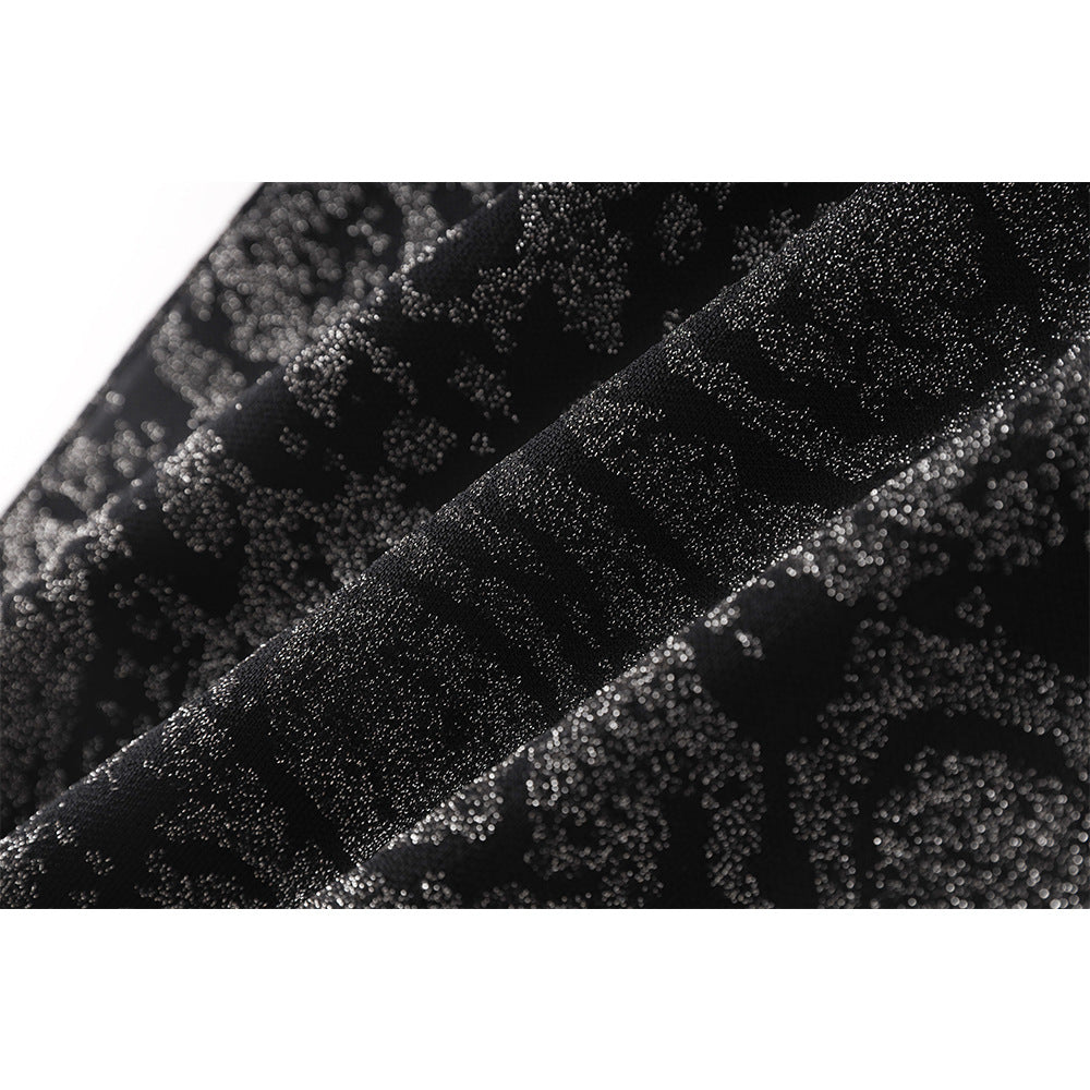 AIIZIE BAROCCO JACQUARD KNITTED MIDI DRESS IN BLACK - product image