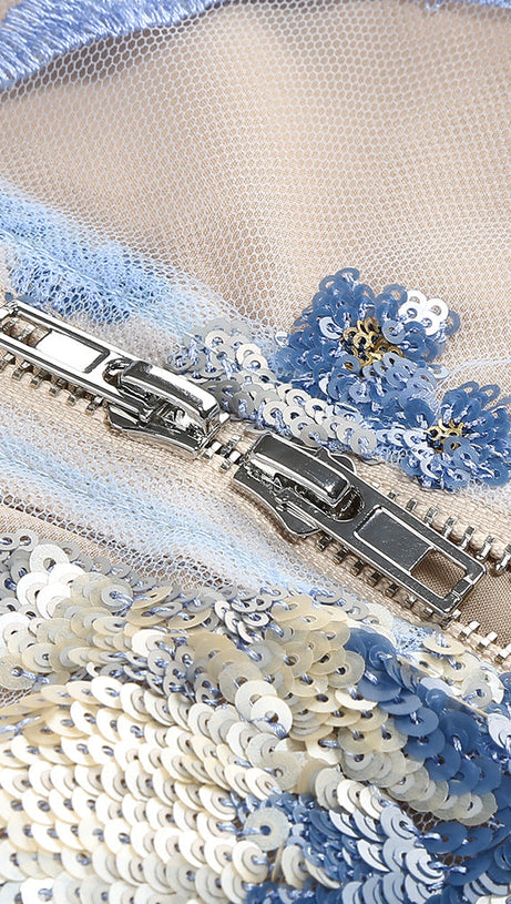 DAHLIA BABY BLUE MULTI MAXI DRESS