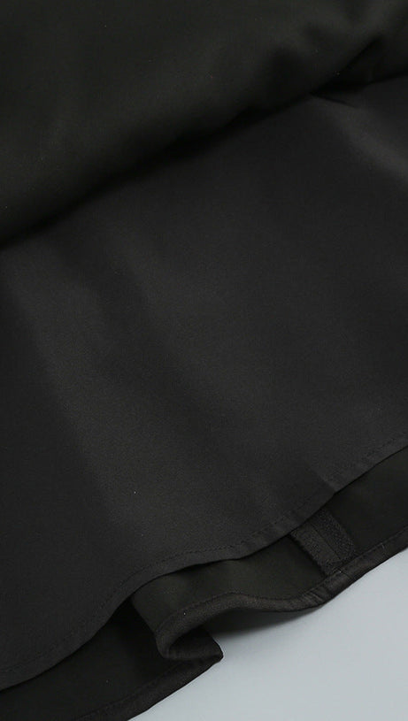 SPLICE SEQUIN MINI DRESS IN BLACK