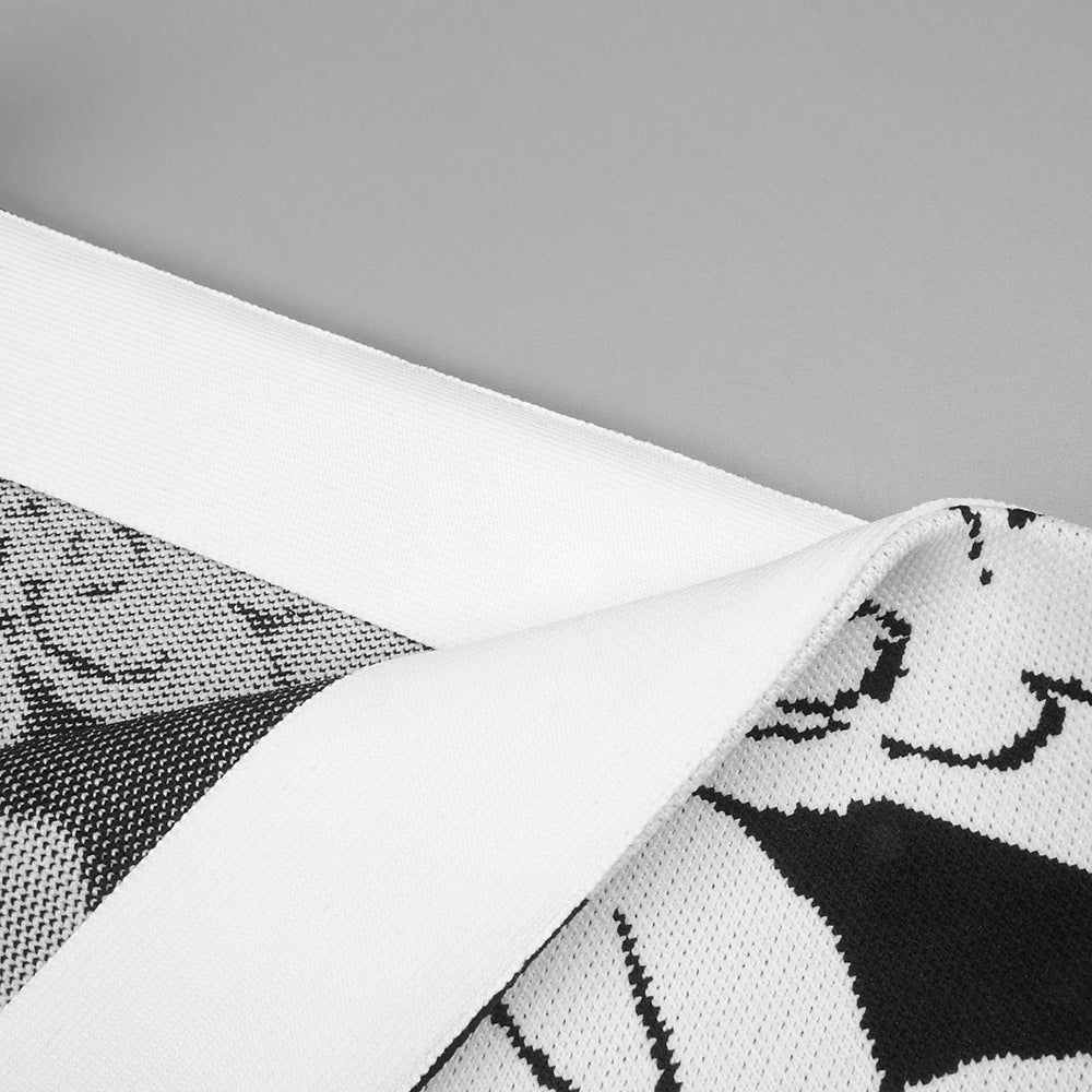 SET GONNA CARDIGAN MIDI A MATITA IN MAGLIA JACQUARD FLOREALE