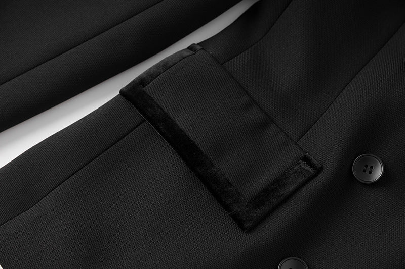 NAIL DRILL DRAGONFLY EMBROIDERY BLAZER IN BLACK