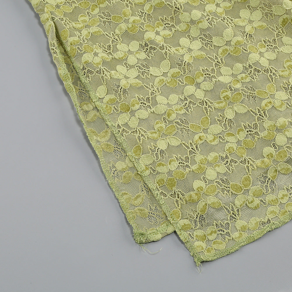 AIIZIE LACE CRYSTAL GREEN MIDI GOWNS - product image