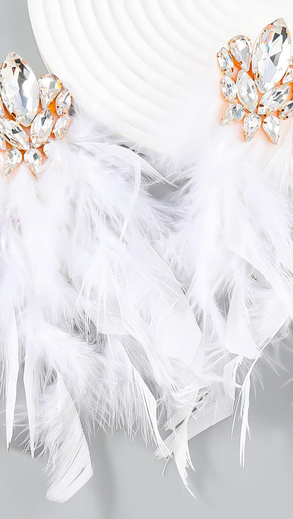 AIIZIE RHINESTONE FEATHER EARRINGS - product image