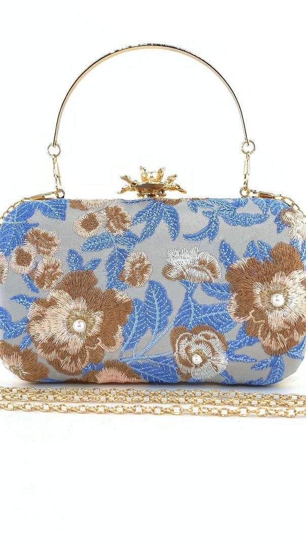 Embroidered Beading Clutch