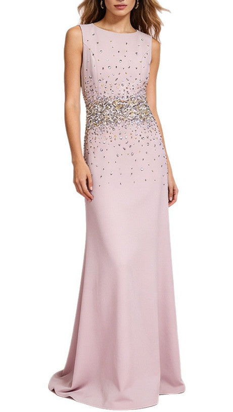 Pink Sleeveless Vest Maxi Dress