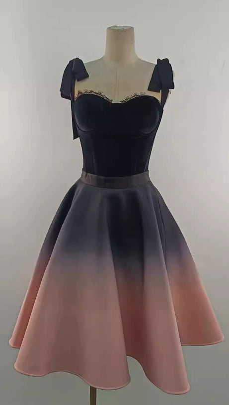 CORA BLACK VELVET BUSTIER CORSET GROSGRAIN MINI DRESS SUIT