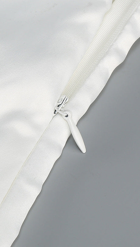 SHERRY HALTERNECK FLORAL APPLIQUE MAXI DRESS IN WHITE