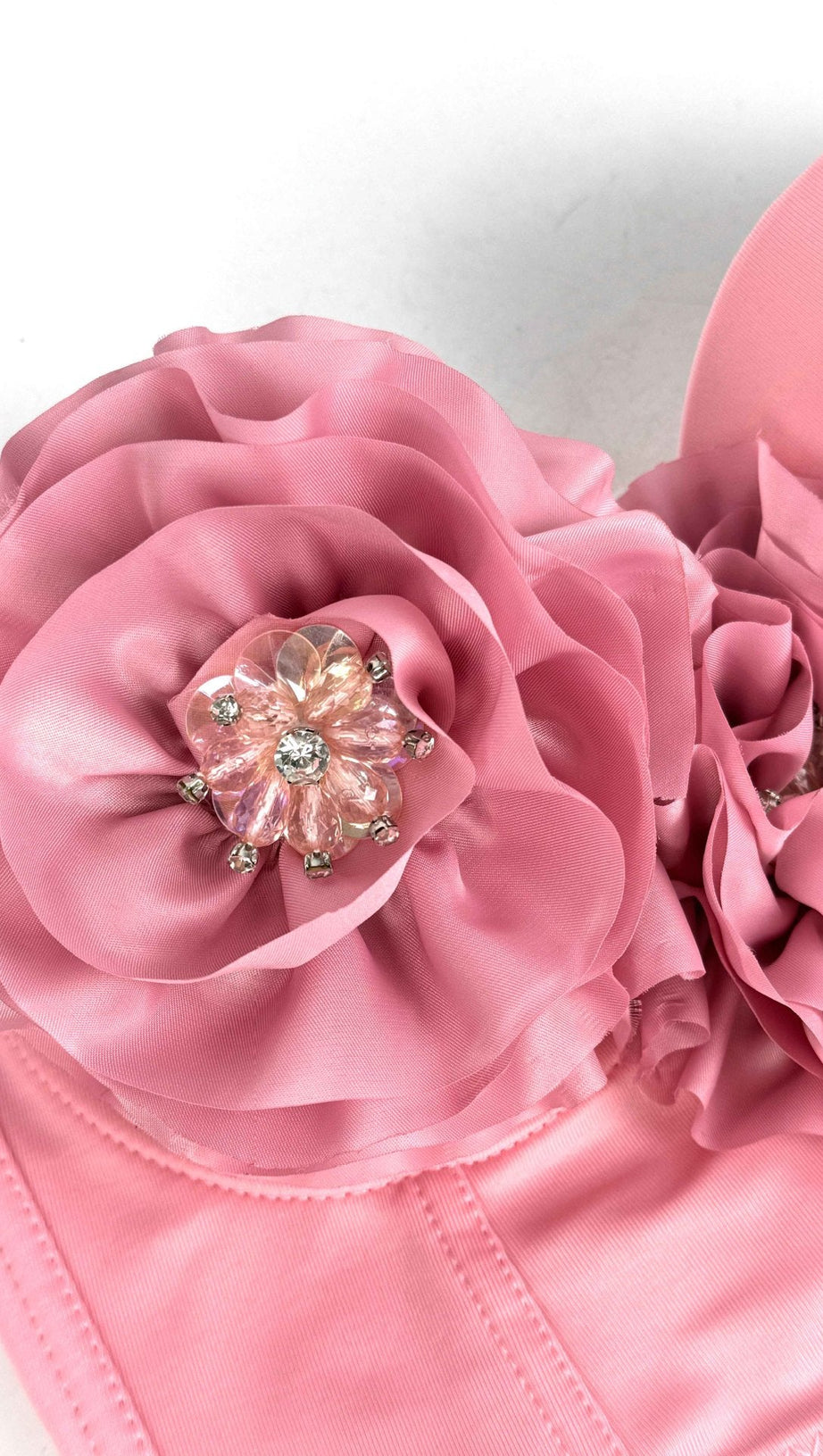 Blumenquaste Fischgrätenkorsett in Rosa