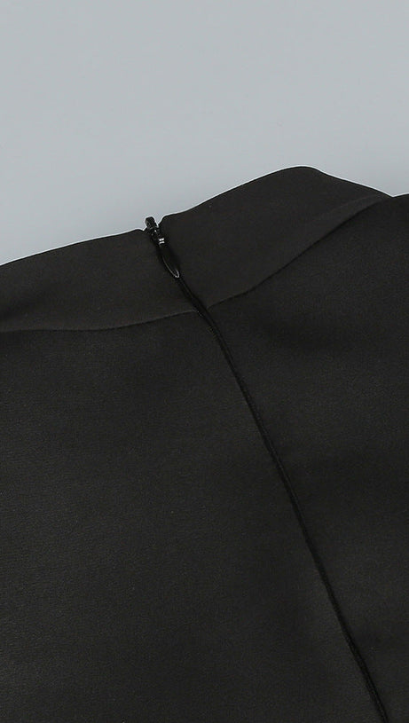 SPLICE SEQUIN MINI DRESS IN BLACK