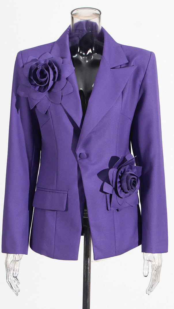AIIZIE AHARON FLOWER LAPEL CROSS BLAZER - product image