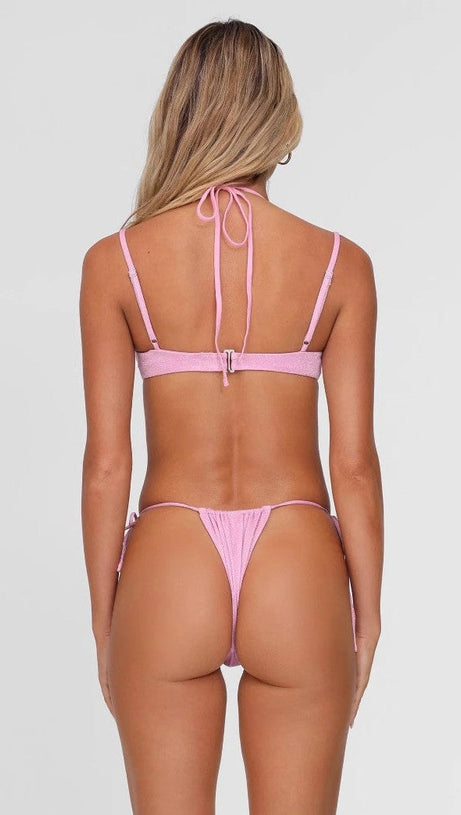 Tanga-Bikini-Set in Rosa