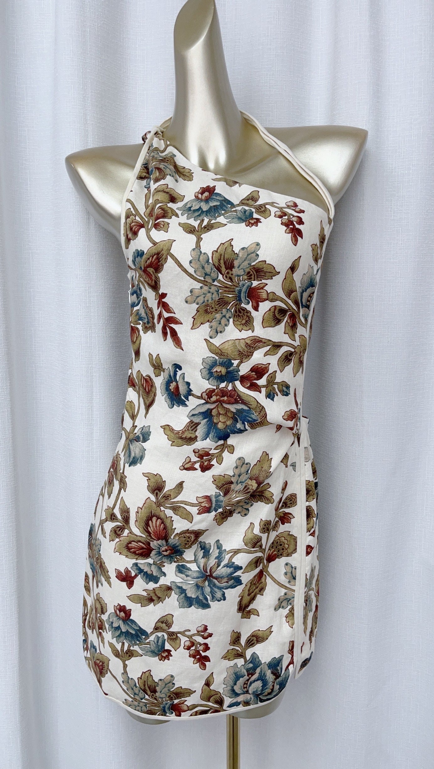 FLORAL PRINT ASYMMETRIC MINI DRESS