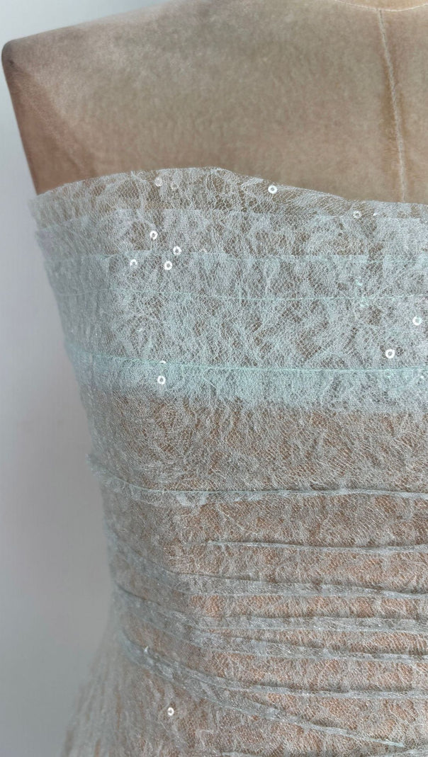 AIIZIE CAROL DRAPED LACE MAXI DRESS IN BLUE - product image