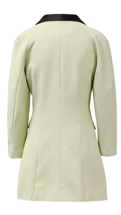 SOPHIA V-NECK DOUBLE-BREASTED JACKET SKIRT IN GREEN