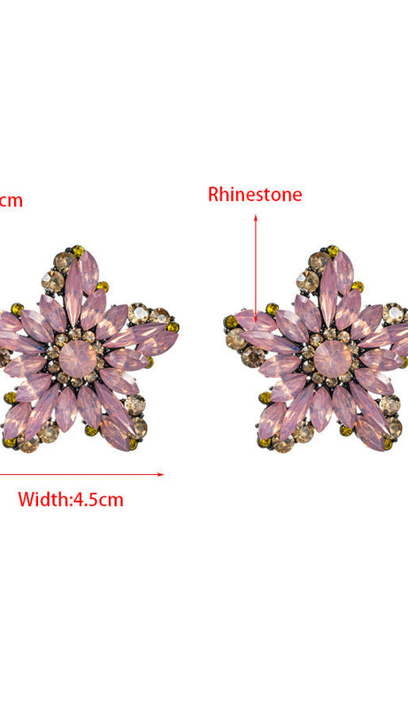 FLOWER RHINESTONE EARRINGS