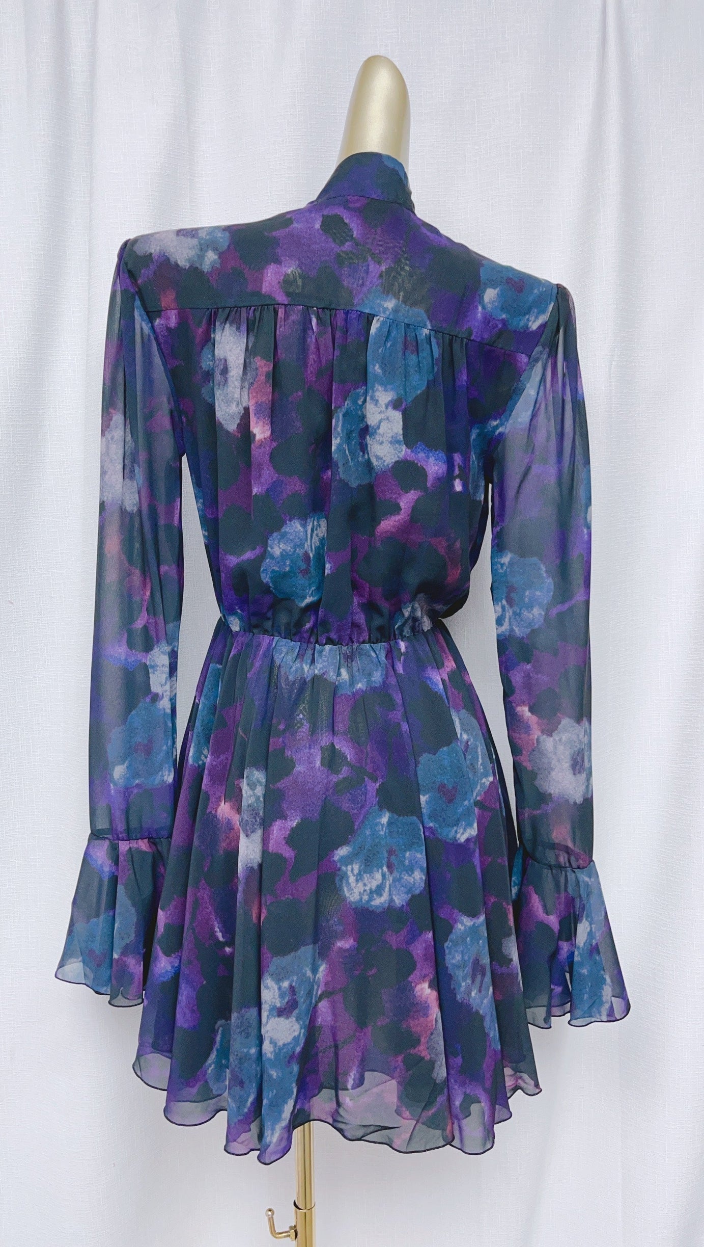 PURPLE FLORAL COCKTAIL MINI DRESS