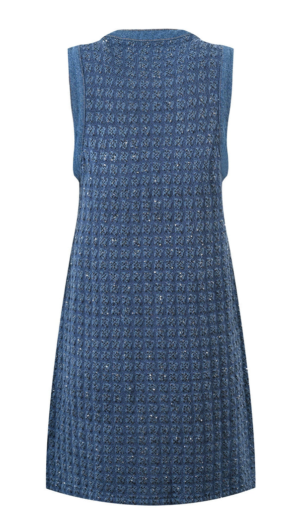 AIIZIE PALMARE TWEED MINI DRESS IN BLUE - product image