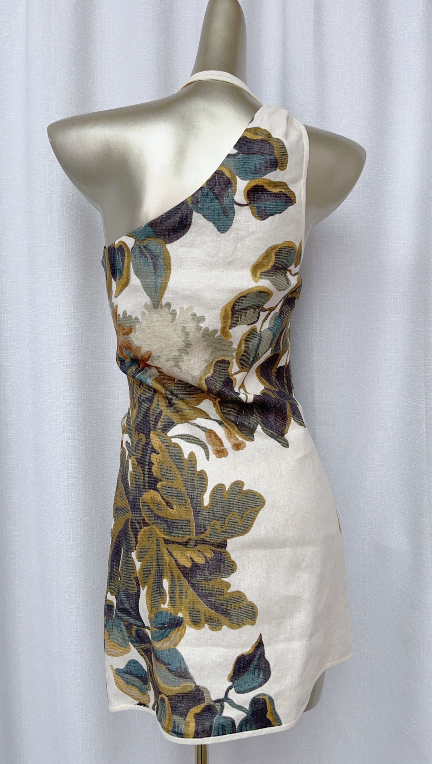 FLORAL PRINT ASYMMETRIC MINI DRESS