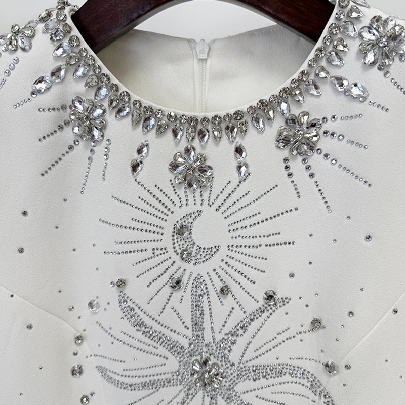 Ivory Starburst Beaded Mermaid Gown