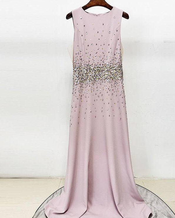 Pink Sleeveless Vest Maxi Dress