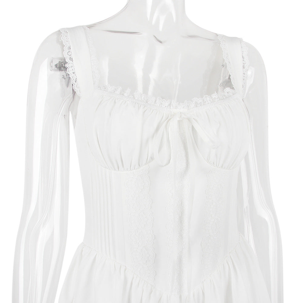 AIIZIE LACE CORSET MINI DRESS IN WHITE - product image