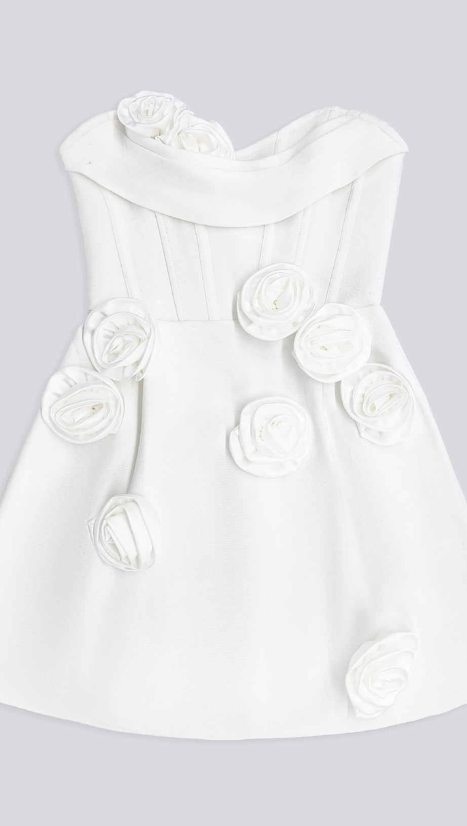 MINI ABITO CON BENDAGGI DECORATI CON FIORI 3D