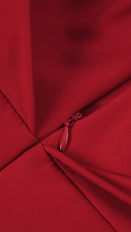 MINI ABITO SCULTURAL ROSE ROSSO