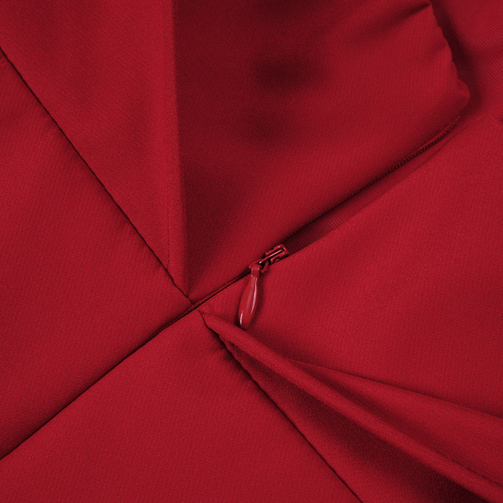 AIIZIE SCULPTURAL ROSE MINI DRESS IN RED - product image
