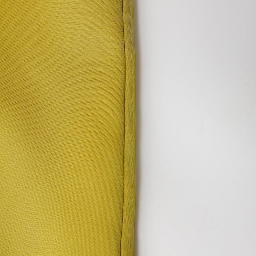 AIIZIE ARLENE YELLOW LONG SLEEVED CUT OUT SILK TAFFETA MIDI DRESS - product image