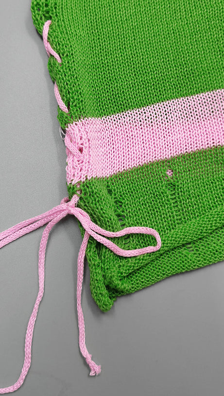 GRÜNE FARBE - BLOCKIERTES PERLENHALTER-STRICKSET