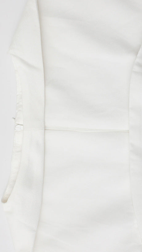 ARLENE YELLOW LONG SLEEVED CUT OUT SILK TAFFETA MIDI DRESS