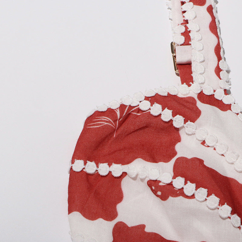 ABITO CON STAMPA MULTICOLORE E SCOLLO A V