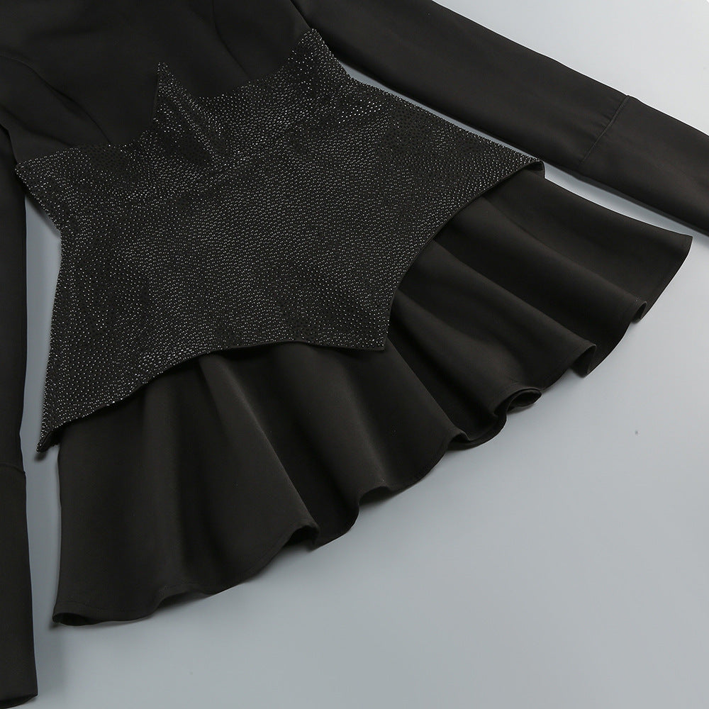 AIIZIE SPLICE SEQUIN MINI DRESS IN BLACK - product image