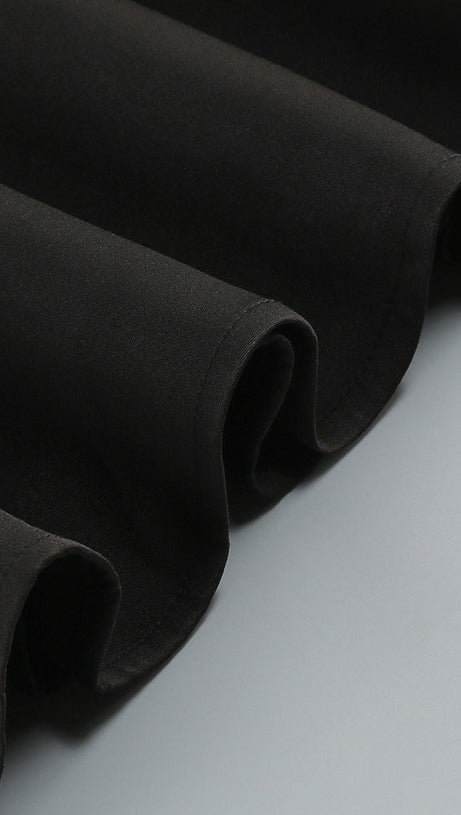 SPLICE SEQUIN MINI DRESS IN BLACK