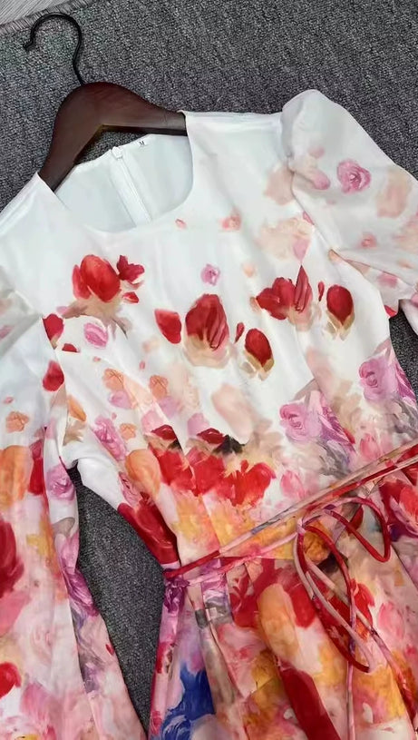 ABITO CORTO MADELINE CON STAMPA FLOREALE MULTICOLORE