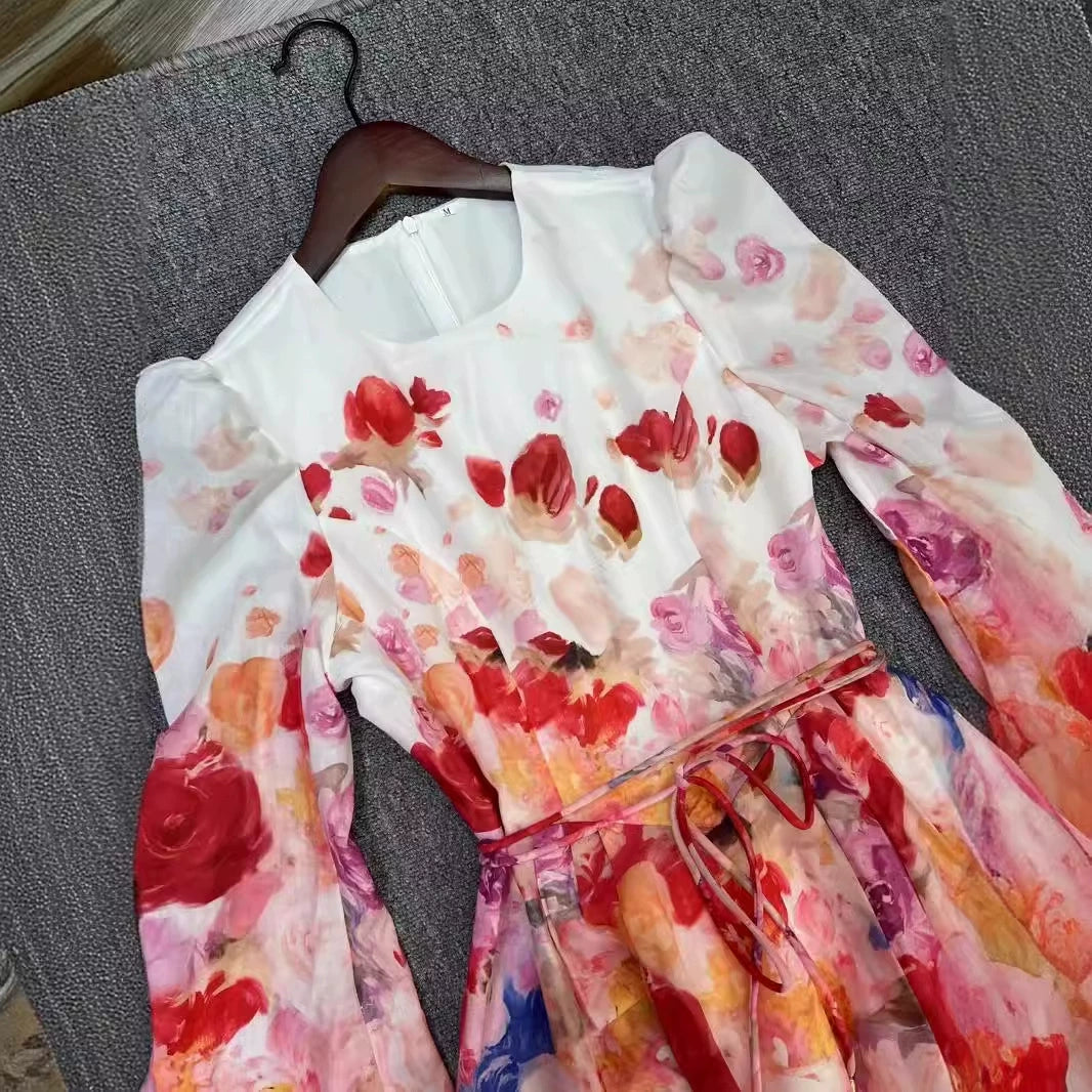 AIIZIE MADELINE MULTICOLOUR FLORAL-PRINT MINI DRESS - product image