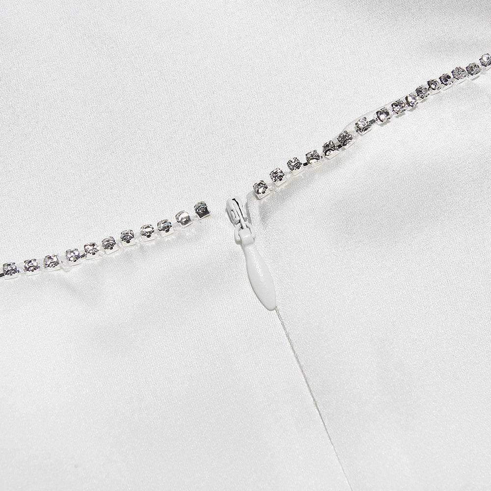 AIIZIE CRYSTALLISED MIDI DRESS IN IVORY - product image