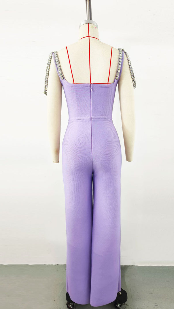 AIIZIE PURPLE JUMPSUIT WITH WIDE - LEG PANTS - product image