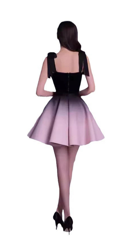 CORA BLACK VELVET BUSTIER CORSET GROSGRAIN MINI DRESS SUIT